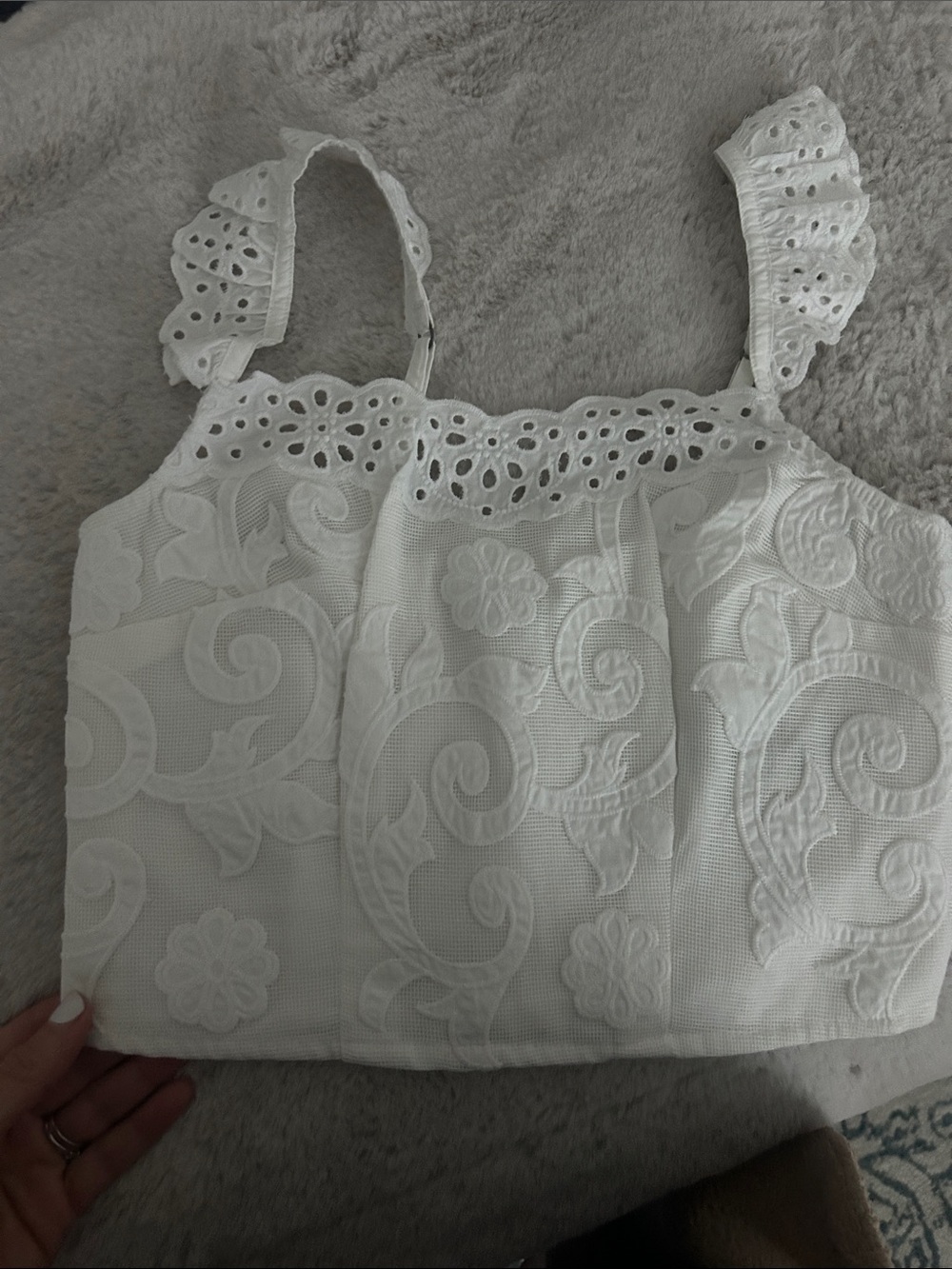 Abercrombie & Fitch White Eyelet Embroidered top